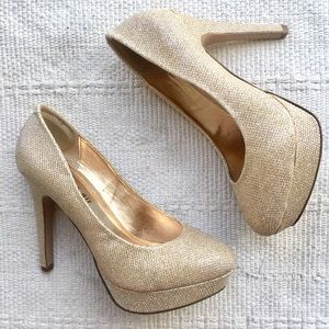 Madden Girl Sparkly Champagne Heels